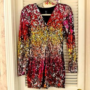 Sunset Rainbow Sequin Mini Dress